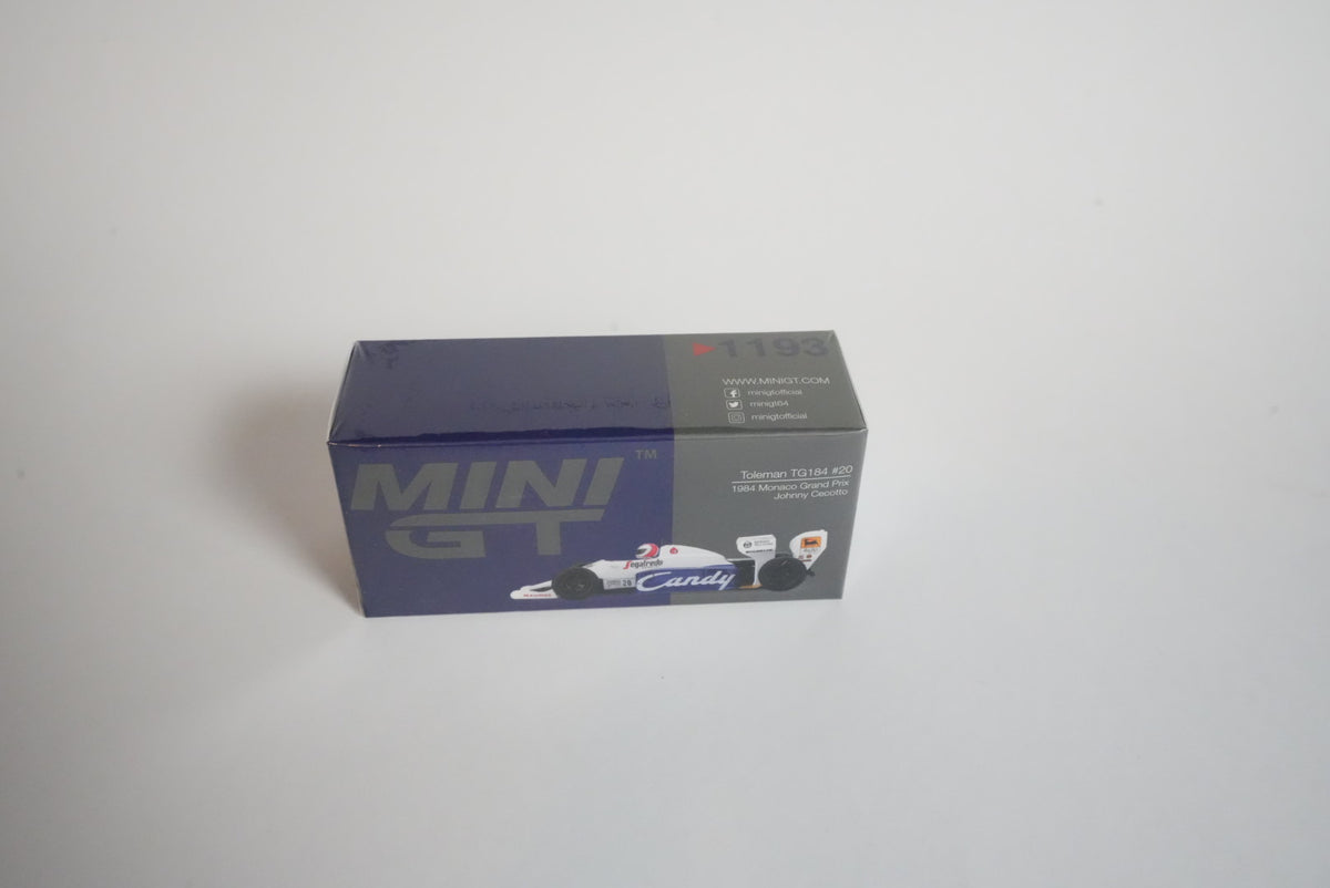 MINI GT #1193 Toleman TG184 #20 – Monaco Grand Prix 1984 – Johnny Cecotto – 1:64