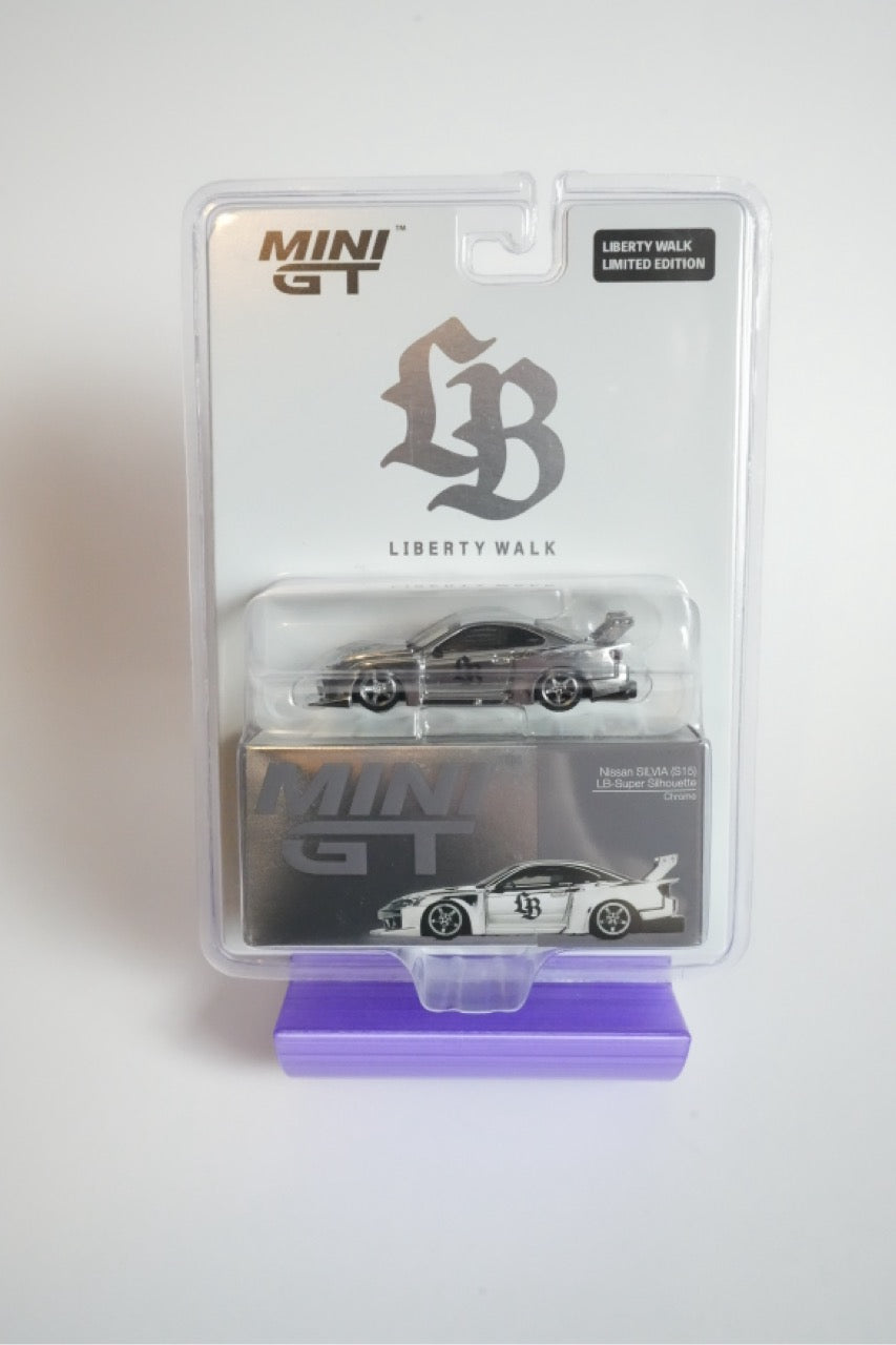 MINI GT Nissan Silvia S15 LB-Super Silhouette Chrome – Liberty Walk Limited Edition – 1:64