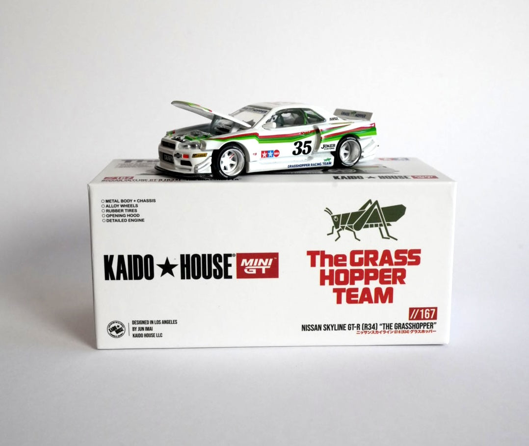 Kaido House #167 Nissan Skyline GT-R (R34) „The Grasshopper“ – 1:64