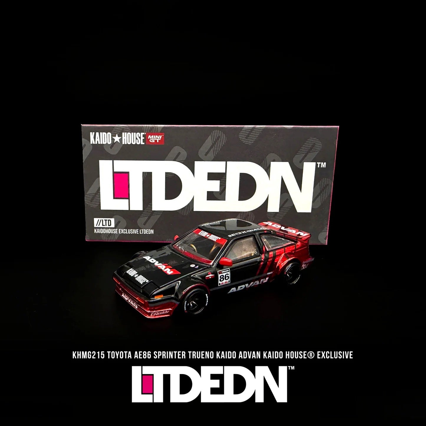 Kaido House #215 LTDEDN Toyota AE86 Sprinter Trueno Kaido ADVAN – Exclusive 1:64